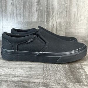 Vans Slip On Women 9 Black Canvas Classic Skater Minimalist Sneakers New